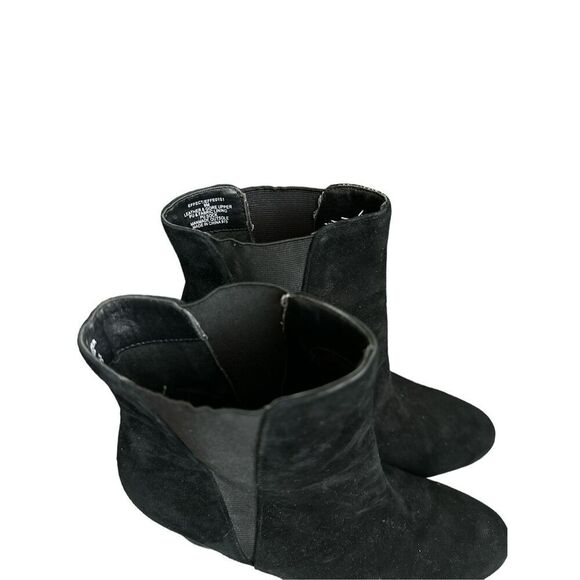 Steve Madden Effect suede leather slip on heeled boots sz 9 women’s biker edgy c - Picture 6 of 8